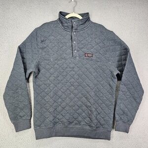 Ohio State Pullover Mens Medium Gray Quilted 1/4 Snap Long Sleeve Scarlet & Gray